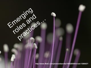 http://www.flickr.com/photos/dsevilla/189528500/in/set-1368427/ Emerging roles and practices… 