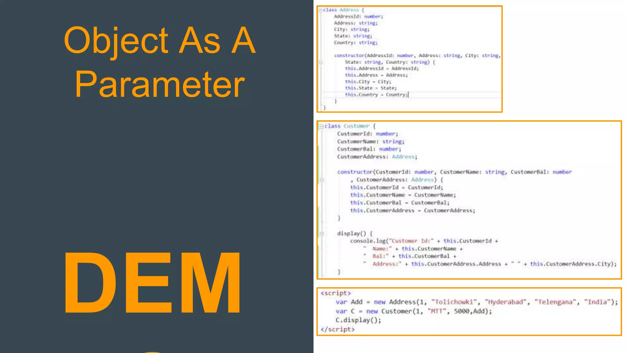 Object As A Parameter DEM 