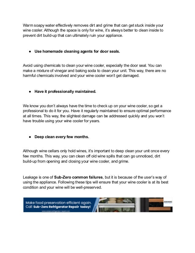 Learn Why Your Sub Zero Wine Cooler is Leaking at the Front.pdf
