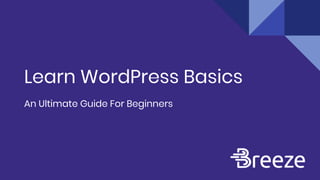 Learn WordPress Basics
An Ultimate Guide For Beginners
 
