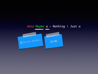 data Maybe a = Nothing | Just a
ͥ󥹥ȥ饯`

 
