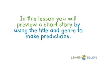 Previewing Text Based on Title & Genre | PPTX | Genres