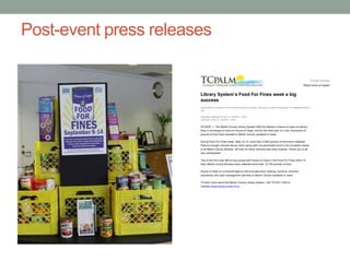 Post-event press releases

 