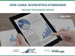 NEW LEASE ACCOUNTING STANDARDS
MARKET READINESS SURVEY
May 2016
Research  
conducted  by
On  behalf  
of
 