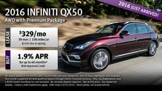 2016 Infiniti QX50 just arrived at Infiniti of Denver