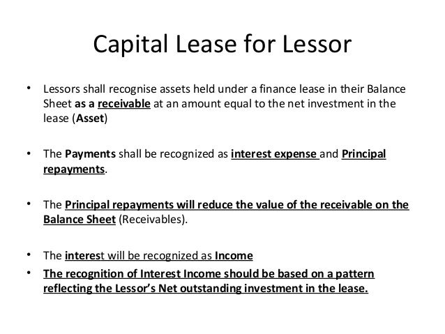 lease accounting capital lease on balance sheet