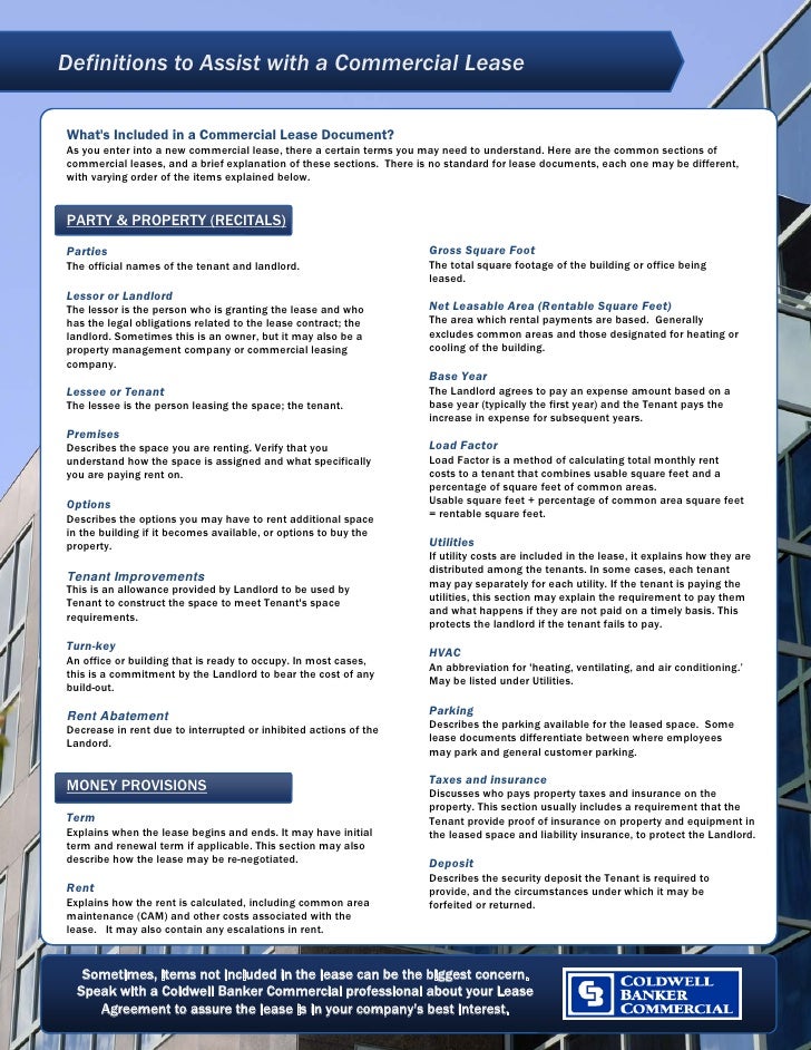 Commercial Lease Definitions