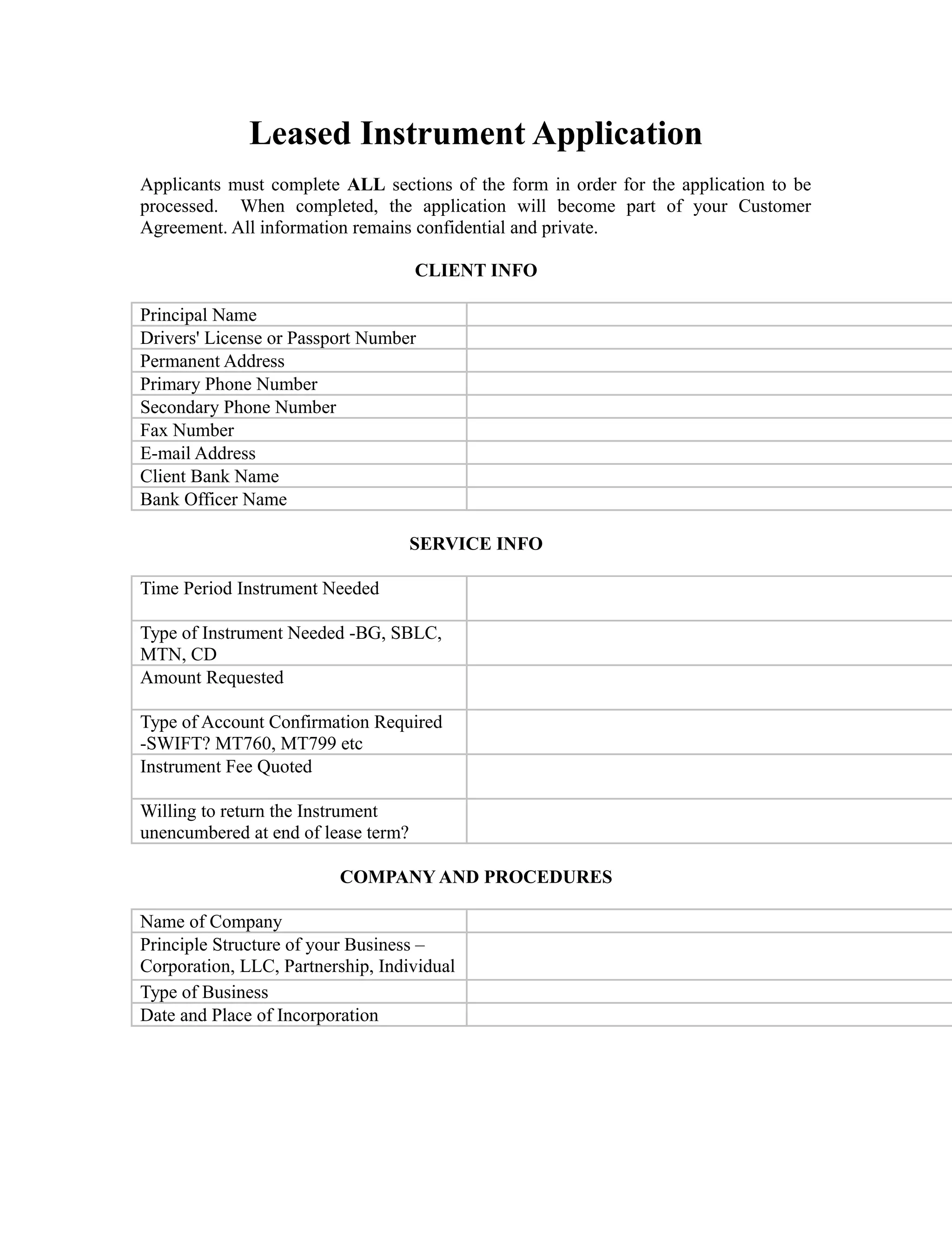 Lease instrument application | DOC