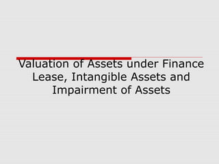 Valuation of Assets under Finance
  Lease, Intangible Assets and
      Impairment of Assets
 