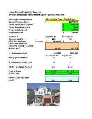 Lease Option Feasibility   131 Karalee Cres