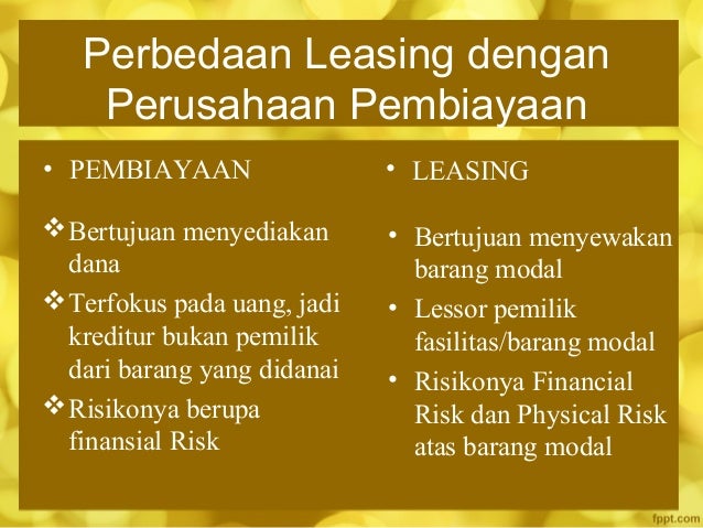 Bank Dan Lembaga Keuangan Sewa Guna Usaha Leasing