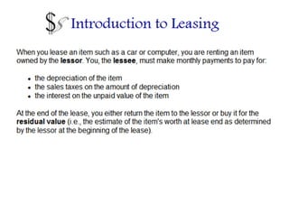 Leasing notes