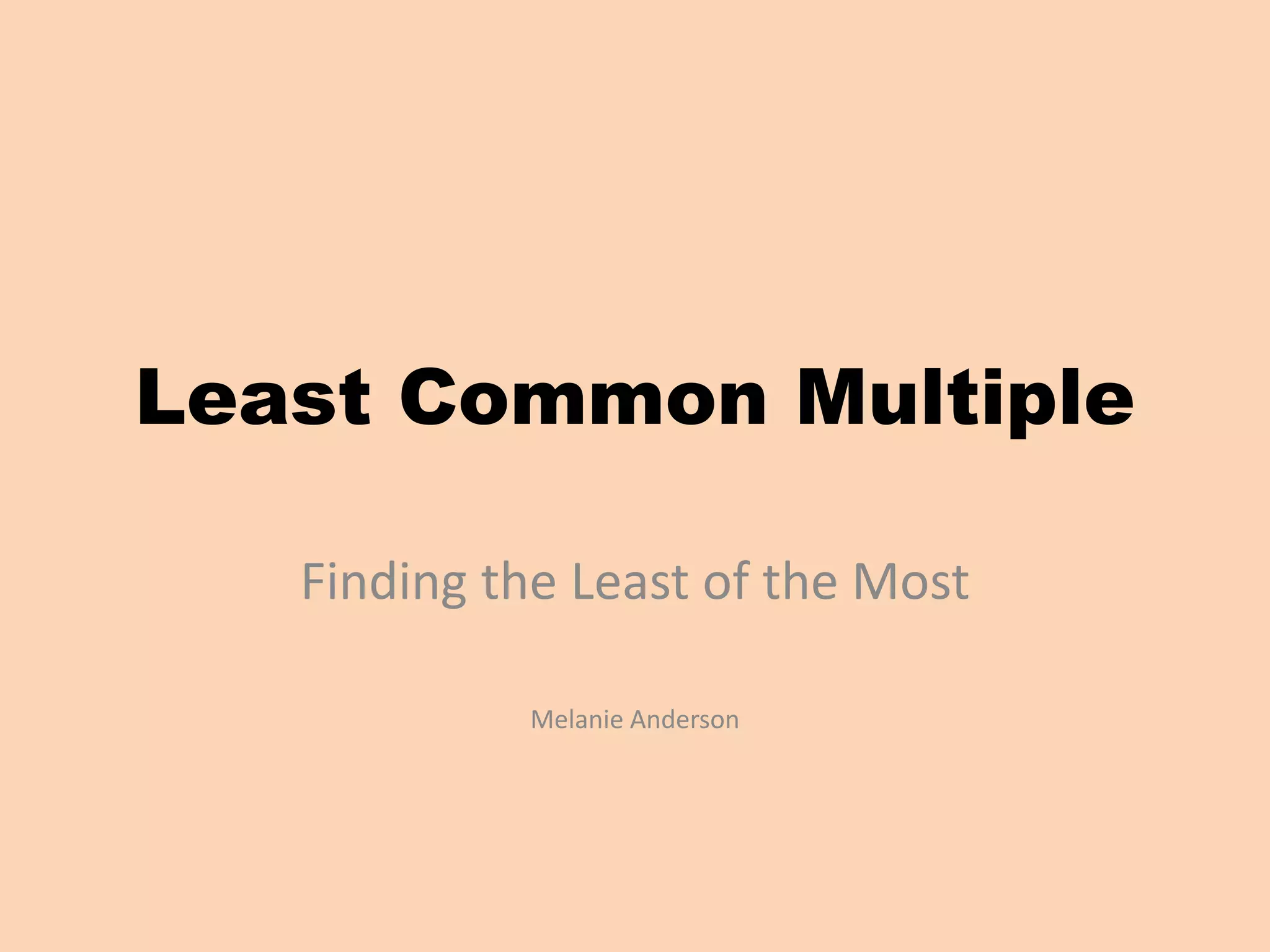 Least common multiple | PPTX