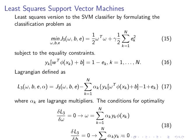 Least Squares Support Vector Machine Classifier