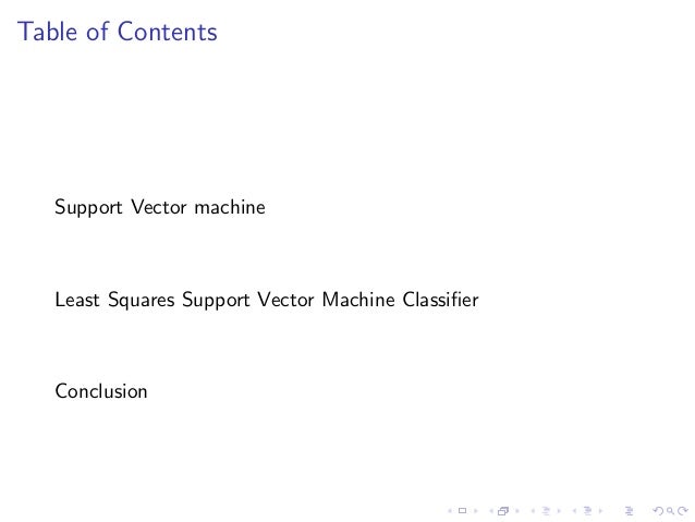 Least Squares Support Vector Machine Classifier