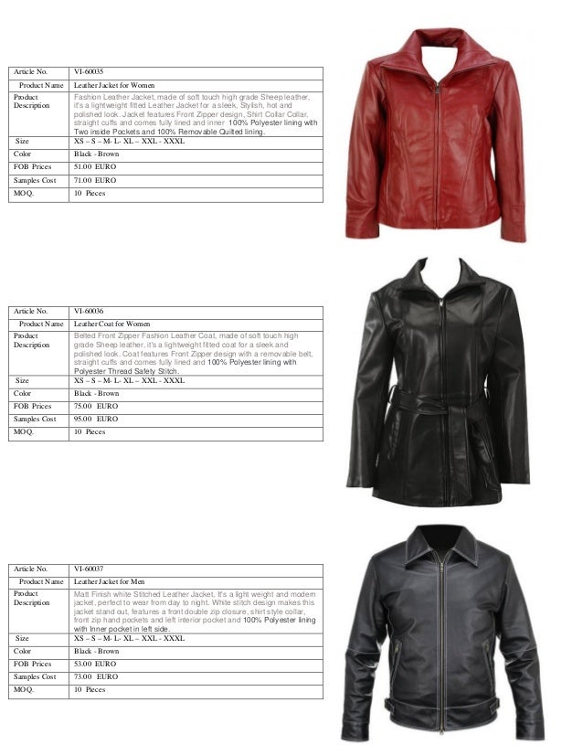 jacket style names