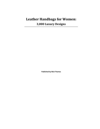Leather handbags for women 3000 luxury designs | PDF