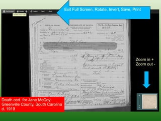 Historical Records CollectionSearch for:Jane McCoyGreenville County, South Carolinad. 1919