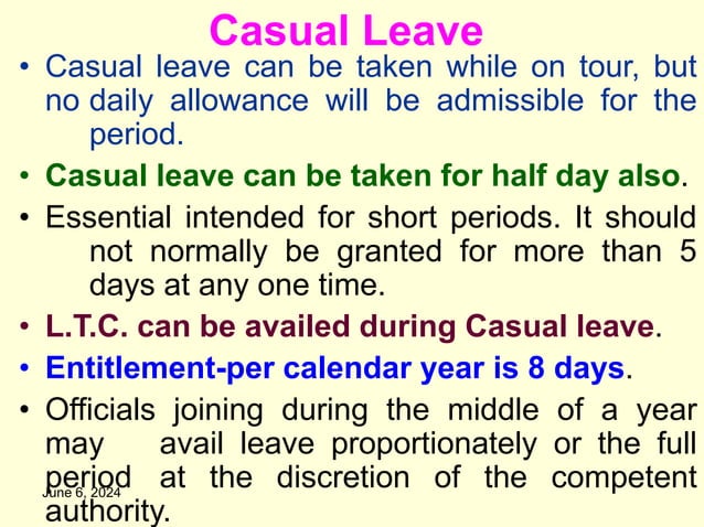 Leave-rules.ppt CCS leave rules 1972 for central govt employees | PPT ...