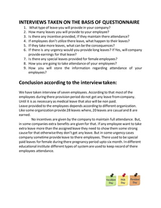 Leave Administration Questions Leave & attendance project | DOCX