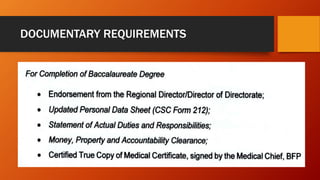DOCUMENTARY REQUIREMENTS
 