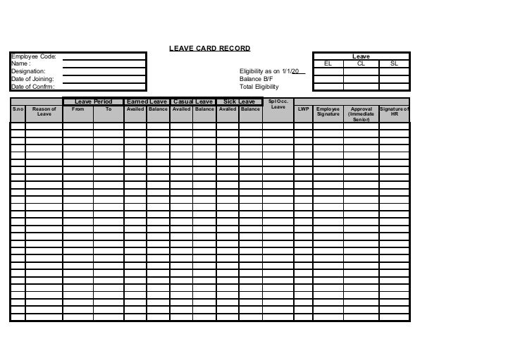 Leave card 11520100326