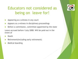 Leave Dispensation in Education, Jacques Adams, SADTU.pdf