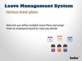 Managers receive leave requests and can
approve them right within email or by mobile
Leave Management System
Smooth leave ...