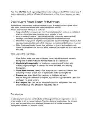 Pto Record Best Leave Record System: HR & Employee Management | PDF