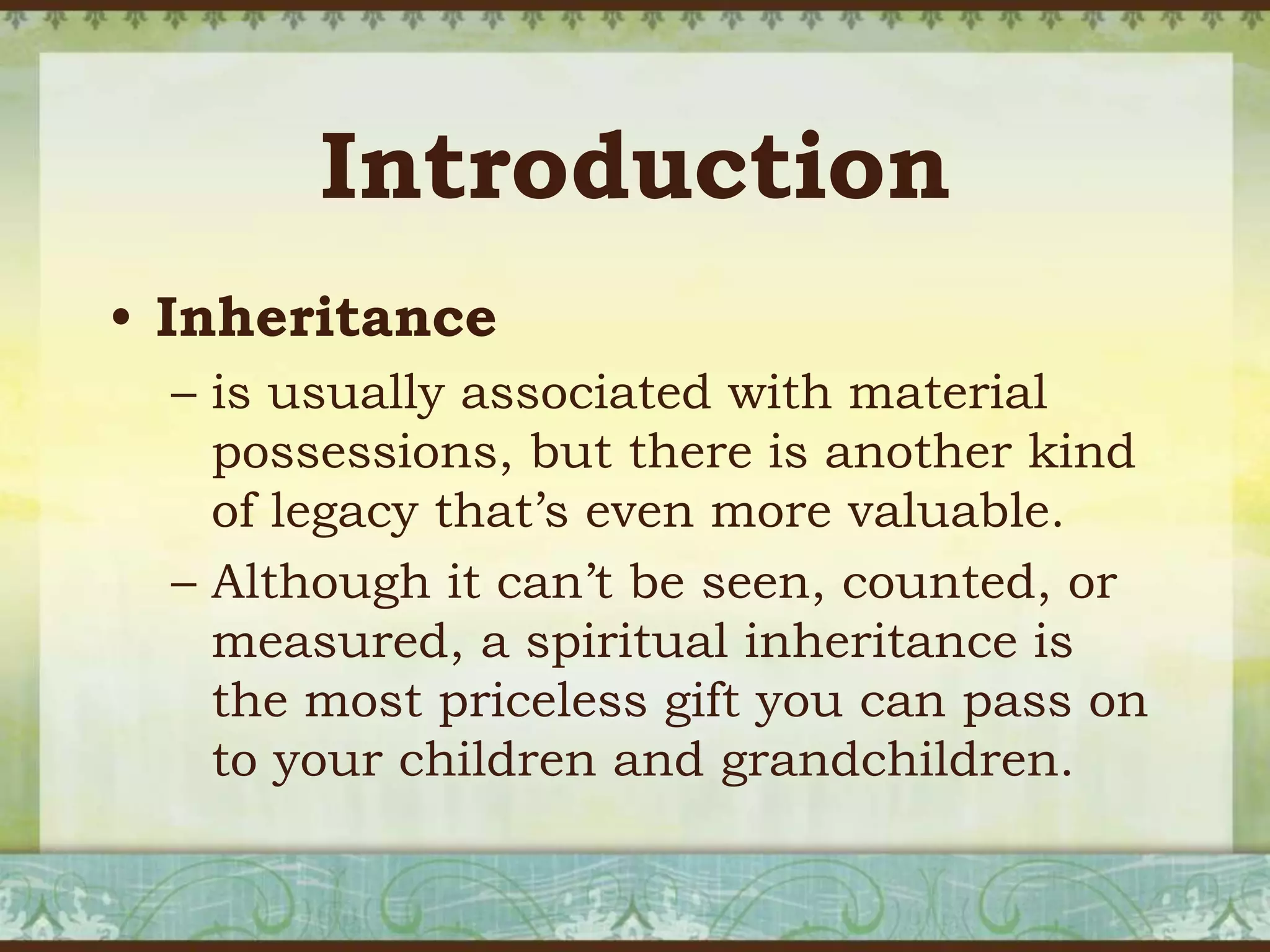 Leaving a Godly Inheritance | PPTX
