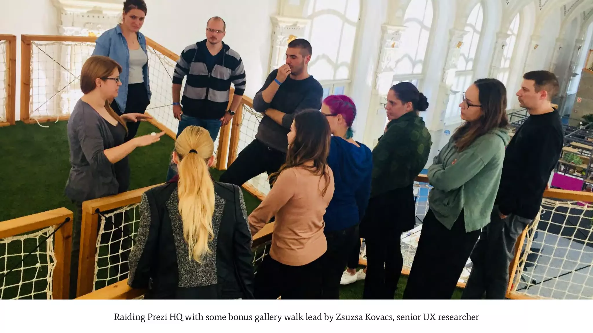 Raiding Prezi HQ with some bonus gallery walk lead by Zsuzsa Kovacs, senior UX researcher
 