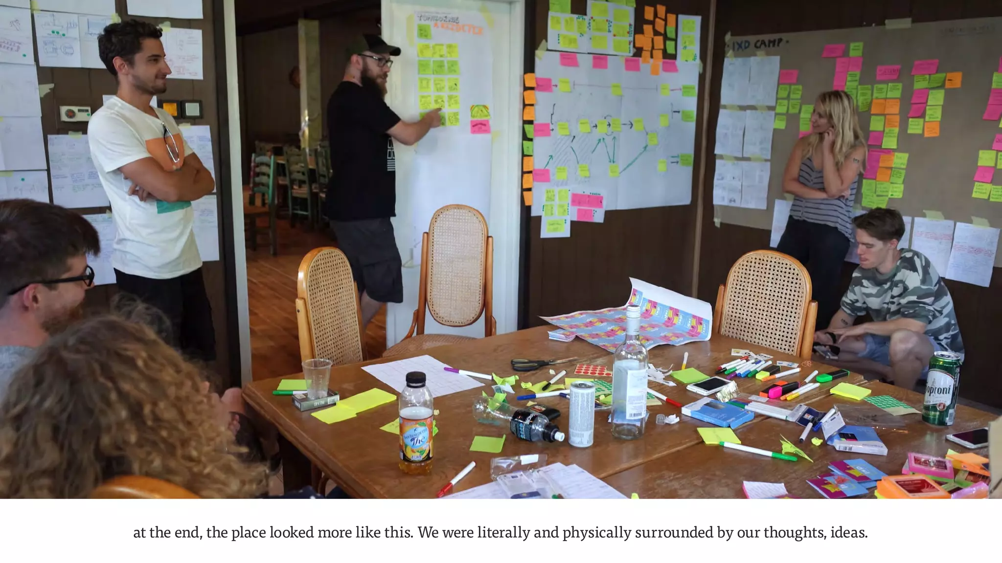 at the end, the place looked more like this. We were literally and physically surrounded by our thoughts, ideas.
 