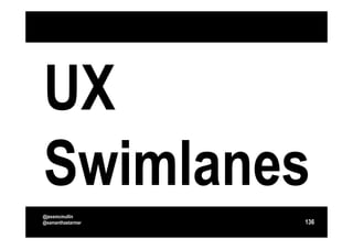 UX
Swimlanes
@jessmcmullin
@samanthastarmer   136
 