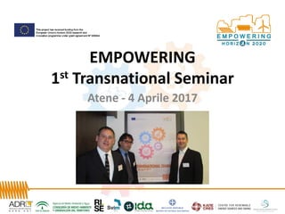 EMPOWERING
1st Transnational Seminar
Atene - 4 Aprile 2017
 