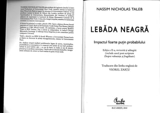 Lebada neagra Nassim Nicholas Taleb