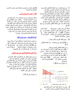 1- بوـصـنملا يـفلاـغلا طـخلا نـع ءوتنـلاب حمــسـي ضاوحلأو سمشلا بجاوحل تاحـسـفلا ةهج نمليمجتلاو ةفرخزلا لئاسولو شيناركلاو روهزلا مللاسلا صافقلأودعاصملاو تانازخو ةيسمشلا طقاوللو ديربتلاو ةئفدتلاو ةئوهتلا تانيكامو اهل ةدئاعلا هايملا بجحل ريخلأا قباطلا حطس قوف ماقت يتلا تاءاكتمللو هايملا تانازخو دعاصملاو مللاسلا صافقأ ةيؤرةينقتلا تاءاشنلااو، اهب حمسي يتلا طورشلا سفنب ةهج نم بوصنملا يفلاغلا طخلا ىلع تاءوتنلل ةبسنلابقيرطلا . ءوتنب حمسُي ، صاخ صن يلأ ًافلاخ لزعلا لامعأسمخ اهولع زواجتي لا يتلا شنلا عنمو يرارحلاي ن / ًارتميتنس50/ مس ريخلأا قباطلا حطس نع نع لا ةهج نم بوصنملا يفلاغلا طخلا لا امب تاحسف .لاغشلأا هذه ةكامس زواجتي 2 - :رادقم ءوتنلاب ديمرقلا ةنكثل حمسي - 2,50رتم) مي(فصنو ن يفلاغلا طخلا نع .لئاملا - علا يفلاغلا طخلا نعا :رادقم يدوم* 105 نع ءانبلا عجارت ناك اذإ ىصقأ دحك متنس راقعلا دودحتدجو نا تافرشلا هيف امب يواسي نع ديزي وأ4,50.(فصنو راتمأ ةعبرأ) م * 60 نع ءانبلا عجارت ناك اذإ ىصقأ دحك متنس ،راقعلا دودحنيب حوارتي 150 متنس ةئم ) و ( ًارتمتنس نوسمخو4,50 راتمأ ةعبرأ) م(فصنو. مقر مسرلا عجار ) 36( 
3 - يجب أن لا يقل العلو الحر الأدنى للكرانيش 
ولوسائل الزخرفة والتجميل وحواجب الشمس عن 
2,20 م. (متران وعشرين سنتمترا )ً من مستوى الأرض 
النهائية بعد التسوية. 
ثالثا - النتوء الاسـتــثــنــائــــي 
يـمكـن بـمـوجـب مـرسوم يـتـخـذ، بـنـاء عـلى إقـتـراح 
وزيـر الأشـغـال العـامـة والنقل بـعـد إستطلاع رأي 
المـجـلس الأعلى للـتـنـظـيـم المـدنـي، النتوء عـن الخـط 
الغـلافـي لبـعـض أقـسـام الأبـنـيـة الصنـاعـيـة كالمداخن 
والاهراءات (السيلوات)، وبـعـض أقـسـام أمـاكـن العـبـادة 
كالمآذن في المساجد أو أبراج الأجراس في الكنائس عندما 
تـفـرض طبـيـعـة تـكـويـنـهـا وتـخصيـصهـا هذا النتوء، 
وشـرط عـدم وجـود أسـبـاب تـحـول دون هـذا النتوء، 
كـسـلامة المـلاحـة الجـويـة أو غيـرهـا. 
المـادة التاسعة - مدى وقوع النظر 
إن الغرف المعدة للسكن أو للاقامة نهارا أو ليلا ونهارا يجب أن يؤمن لها مدى وقوع نظر واحد بطول لا يقل 
عن 4,50 م أربعة أمتار ونصف عبر فتحات (نوافذ أو 
أبواب زجاجية أو واجهات زجاجية ) مـطـلـة علـى 
فـسـحـات أو على طرقات أو على كـلـيـهـمـا. 
اولا ـً الشروط الفنية لتأمين مدى وقوع النظر : 
ان مدى وقوع النظر هو المسافة بين الخط العامودي 
المنصوب بتماس أبرز نقطة من الواجهة عند محور 
الفتحة التي تضيء وتهوي الغرفة وبين الخط العامودي 
المنصوب على حدود العقار أو حدود الفسحة الخاصة أو 
المشتركة المنصوص عليها في البند ثانيا من المادة 
السابعة من هذا المرسوم، أو حدود الطريق من الجهة 
المقابلة. تكال هذه المسافة داخل حقل وقوع النظر 
المنصوب على محور الفتحة. 
( ( راجع الرسم رقم 37 
 