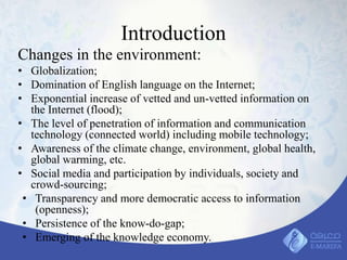 The changing role of libraries in the knowledge-based economy and ...