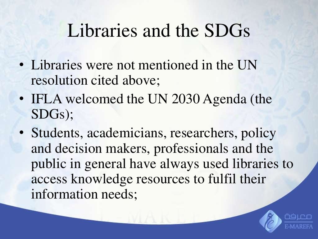 The changing role of libraries in the knowledgebased economy and sus…