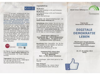 Lebendige Demokratie-invitation for JAKOB KASER FOUNDATION event 2013