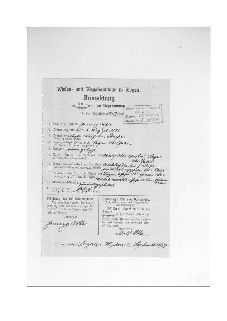 Lebenslauf Heinrich Otto