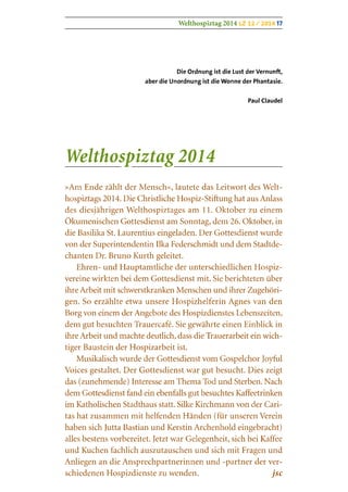 Lebenszeiten 12/2014 