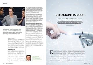 GRUNDHALTUNGEN
Menschen tun das, was sie tun, um ihre Bedürfnisse zu
befriedigen. Es gibt nichts, was ich tue, was für mein
Leben keinen Sinn hätte. Auch Handlungen, die mir
schaden, ergeben Sinn. Meist verhindern sie größe-
res Ungemach (Stichwort: Bedürfnispyramide). Als
Lebensberater sind wir an dieser Stelle gewohnt zu
erfragen, welchen Nutzen ein negativ erlebtes Verhal-
ten hat. Und was würde denn zum Beispiel geschehen,
wenn der Konflikt mit dem Partner bereinigt würde?
NEUE WEGE ZUM ZIEL
Es gibt auf der Bedürfnisebene kein „richtig“ und kein
„falsch“. Jeder Mensch reiht seine Bedürfnisse nach
deren Relevanz für sein Leben. Diese Reihung kann
bei jedem anders aussehen. Es gibt überdies unter-
schiedliche Wege, um ein Bedürfnis zu befriedigen. Es
sind diese unterschiedlichen Reihungen und Wege, die
Konflikte mit sich bringen können. Wichtig ist daher:
Ich mag den konkreten Weg, den jemand zur Bedürf-
nisbefriedigung einschlägt, ablehnen. Das Streben nach
Erfüllung der Bedürfnisse jedoch ist nicht bewertbar.
Rosenberg beschreibt das mit den wundervollen Wor-
ten: „Es gibt einen Ort jenseits von richtig und falsch
– dort treffen wir uns“. Wenn wir zuerst die Bedürfnisse
erforschen, anstatt sofort den uns bekannten Weg
dorthin einzuschlagen, dann eröffnen sich neue Wege,
die auch ans Ziel führen. Diese neuen Wege können
dann auch für den Konfliktpartner passen.
Niemand ist für die Emotionen eines anderen verant-
wortlich. Emotionen entstehen dadurch, dass Bedürf-
nisse befriedigt werden oder eben nicht. Abhängig
davon, welchen Stellenwert ein Bedürfnis für eine
Person hat und über welche Fertigkeiten sie verfügt, um
Defizite zu bewältigen, wird ein Mensch eine Situation
emotional anders erleben als ein anderer. Sein Gegen-
über trägt dafür keine Verantwortung.
MEDIATIVE ZUGÄNGE IN DER LEBENSBERATUNG
Im Grunde ist oben schon alles gesagt. Die Haltungen
und den strukturierten Prozess der Konfliktlösung (der
hier nur ansatzweise vorgestellt werden kann) können
wir auch in der Beratung als eines von vielen Tools in
unserem Werkzeugkoffer nutzen. Das gilt nicht nur für
die Beratung von Paaren oder Gruppen. Auch in der
Beratung einzelner Personen, z. B. in Entscheidungs-
findungssituationen, kann dieser Ansatz unterstützen.
Die unterschiedlichen eigenen Bedürfnisse, die ein
Mensch unter den Hut bringen möchte, können mit
dieser Methodik erfahrbar gemacht und ein Ausgleich
unter ihnen gefördert werden. Steht beispielsweise ein
Jobwechsel im Raum, kann das „innere Team“ für die
unterschiedlichen Bedürfnisse stehen (Sicherheit, Sinn,
Autonomie), die leicht mit kreativen Methoden (z.B.
Fingerpuppen) begreifbar gemacht werden können.
Mediation gehört zum Berufsbild der Lebensberatung
und sollte in den Lehrgängen meiner Ansicht nach fest
verankert werden. Sie funktioniert durchaus anders als
andere Zugänge in der Lebensberatung und stellt ein
Handwerkszeug dar, das unseren Methodenkoffer sehr
bereichern kann.
Niemand ist für die Emotionen eines
anderen verantwortlich. Emotionen
entstehen dadurch, dass Bedürfnisse
befriedigt werden oder eben nicht.
E
gal, ob Schüler, Hausfrau, Arbeiter, CEO
oder eine ganze Organisation – jeder ist von
den rasanten Entwicklungen und Verände-
rungen unserer Zeit betroffen. Und nicht
wenige reagieren darauf mit verständlichen Gefühlen
wie Wut, Angst oder Verzweiflung. Diese münden
(unreflektiert und unbearbeitet) wiederum – je nach
Typ – in Widerständen oder Resignation. In Österreichs
Unternehmen ist das ein immer stärker werdendes Pro-
blem. Denn Widerstände lähmen und machen ganze
Organisationen handlungsunfähig.
DER ZUKUNFTS-CODE
Beratung zwischen „fit für das agile Heute“ und „Angst vor
der Digital-Epidemie“. Menschliche Entfaltung, persönliches
Wachstum sowie Veränderungs- und soziale Kompetenzen
werden in sich rasant verändernden Lebenswelten zu zentralen
Erfolgsfaktoren. Eine Riesenchance für Lebensberatung.
VON GERALDINE TREITLER*
Expertinnen und Experten erkennen diese Entwicklung
schon länger und sind sich einig: Wir müssen aufhören,
mit Maschinen mithalten zu wollen, und stattdessen
ein paar „altmodisch“ anmutende Tugenden und Kom-
petenzen revitalisieren und aktualisieren: Selbstver-
trauen, emotionale Intelligenz, Begeisterung, Resilienz,
Kommunikation und Beziehungsfähigkeit werden exis-
tenziell, um unser schnelllebiges Heute zu meistern!
Eine Riesenchance für uns Lebensberater. Unser
Tätigkeitskatalog sieht uns ja explizit (und eigentlich
* MAG. BERNHARD
RAPPERT ist diplomierter
Lebens- und Sozialberater,
eingetragener Mediator, Jurist
13LEBE MAGAZIN12 LEBENS- UND SOZIALBERATUNG
MEDIATION
 