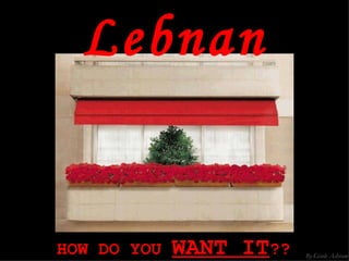 Lebnan HOW DO YOU  WANT IT ??  By Gisele Ashram 