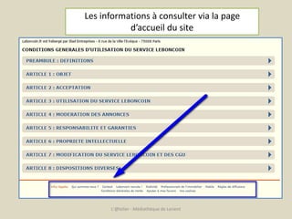 Les informations à consulter via la page 
d’accueil du site 
L'@telier - Médiathèque de Lorient 
 