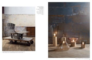 GALLERY S. BENSIMON
                                                                                                          design Dan Yeffet
                                                                                                           et Lucie Koldová
                                                                                              lampe « Mufﬁn – Champignon »
                                                                                                   en chêne et verre soufﬂé
                                                                                                            moulé, 60 watts,
                                                                                                Ø 37 cm, H 34,6 cm, 640 €,
                                                                                                Ø 53 cm, H 52,6 cm, 695 €,
                                                                                                Ø 52 cm, H 50,6 cm, 990 €,
                                                                                                   Ø 43,5 cm, H 101,6 cm,
                                                                                                                    1 550 €.




PIRWI PRÉSENTÉ PAR GALLERY S. BENSIMON design Alejandro Castro et Emiliano Godoy
fauteuil « Knit Chair – Tricot » en multiplis de bouleau, L 155 x L 110 x H 80 cm, 3 250 €.




                                                                                                                               Retrouvez une sélection d’articles sur www.lebonmarche.com
 