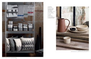 FUNCTIONALS
                                                             torchons en coton,
                                                             65 x 65 cm, 20 € pièce,
                                                             exclusivement au Bon
                                                             Marché Rive Gauche.

                                                             XIRAL SEGARD
                                                             vases modulables « Konkurïto »
                                                             en béton, 4 éléments,
                                                             L 13 x L 13 x H 28,5 cm,
                                                             235 € pièce.

                                                             SU TURNO
                                                             coussins « Espiga »
                                                             en coton, 45 x 45 cm,
                                                             75 € pièce, exclusivement au
                                                             Bon Marché Rive Gauche.




                                                                                                                                 ANOTHER COUNTRY design Ian McIntyre
                                                                                              modèle en argile, pichet, 80 €, assiette, 29 €, bol, 25 €, pot, 20 €, tasse, 20 €.




Retrouvez une sélection d’articles sur www.lebonmarche.com
 