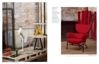 FLOS design Ronan et
                                                             Erwan Bouroullec
                                                             lampes à poser « Piani »
                                                             en ABS,
                                                             L 26,4 x H 22 cm,
                                                             5 watts, 226 € pièce.

                                                             MARSET design Mathias Hahn
                                                             lampes à poser « Scantling »
                                                             en fer laqué et chêne,
                                                             L 40 x H 59,2 cm,
                                                             50 watts, 592 € pièce.

                                                             SLOWWOOD design
                                                             Christien Starkenburg
                                                             guéridon « Mun 14 » en frêne
                                                             savonné, piètement en fer,
                                                             10 col., L 50 x H 46 cm, 635 €,
                                                             guéridon « Mun 1 » en chêne,
                                                             piètement en fer, 10 col.,
                                                             L 60 x H 45,5 cm, 690 €.




                                                                                                                                                                                           CASSINA design Franco Albini
                                                                                               fauteuil « Tre Pezzi », structure en acier verni noir mat, revêtement en tissu « Charlot », L 80 x H 92 x P 80 cm, 3 110 €.




Retrouvez une sélection d’articles sur www.lebonmarche.com
 