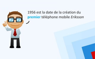 1956 est la date de la création du
premier téléphone mobile Eriksson
 