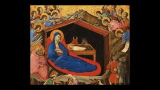 Une Nativité résolument moderne dans laquelle la naissance de Jésus
a lieu dans une ville française ...
le berger vu de do...