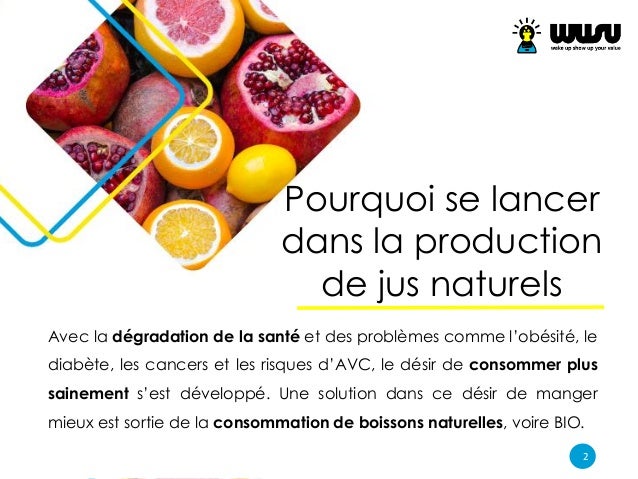Le business plan pour une entreprise de vente de jus de fruits nature…